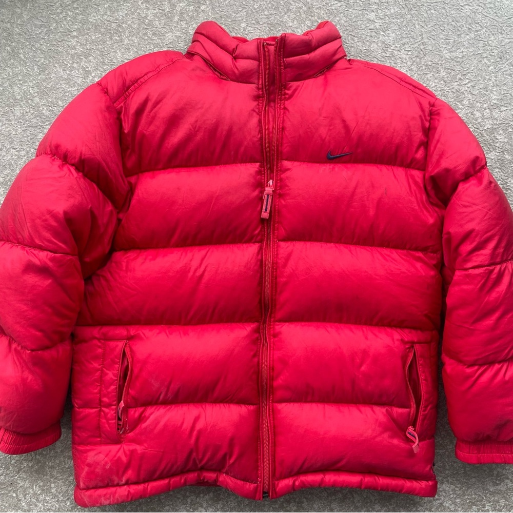 Vintage Nike Red Swoosh Puffer Jacket